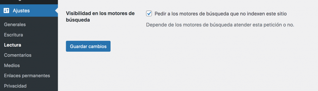 ejemplo disallow de WordPress para SEO