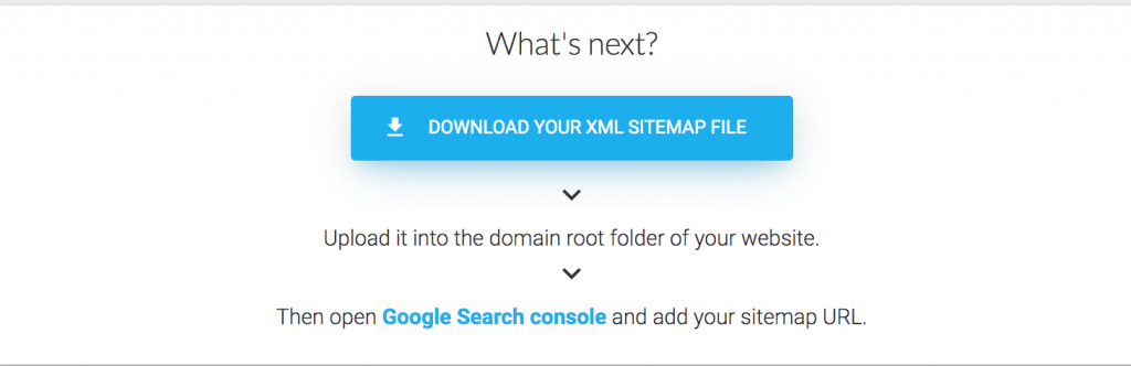 captura de pantalla descargar sitemap