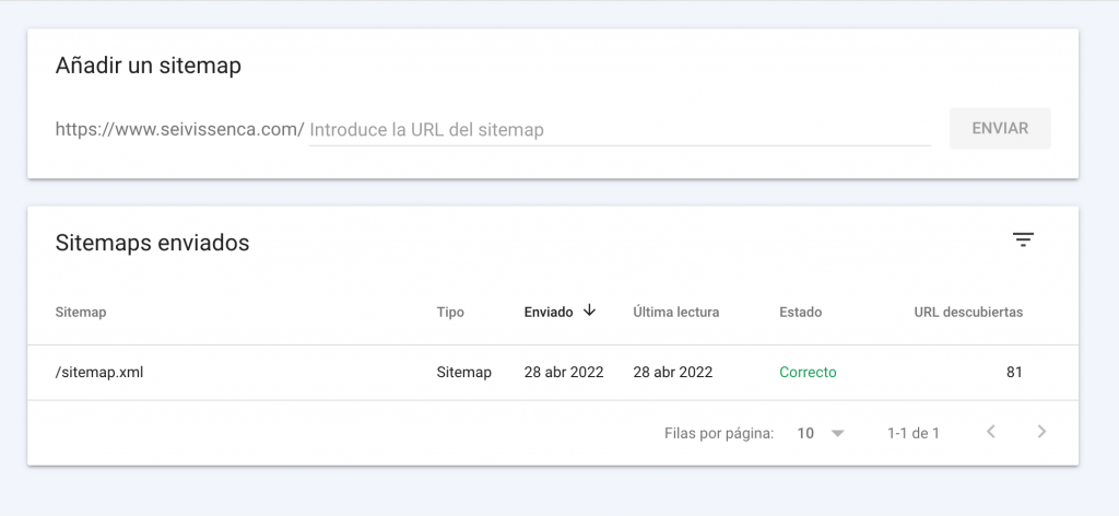 añadir sitemap ejemplo enviado