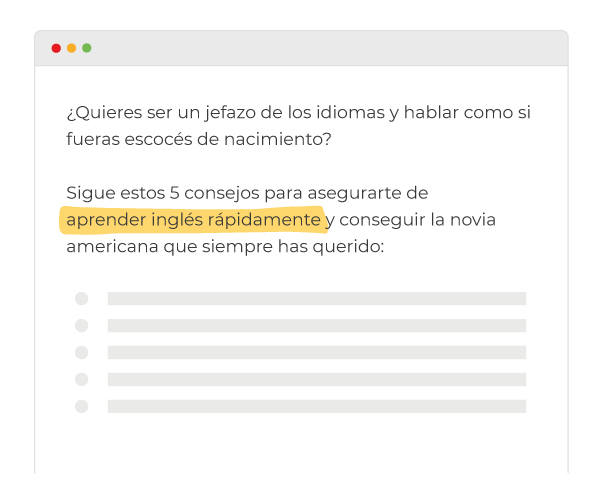Ejemplo texto optimizado para SEO y para los lectores