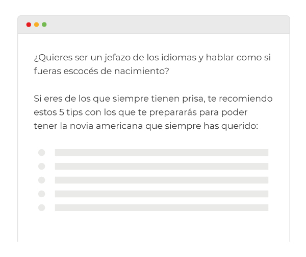 Ejemplo texto no optimizado para Google